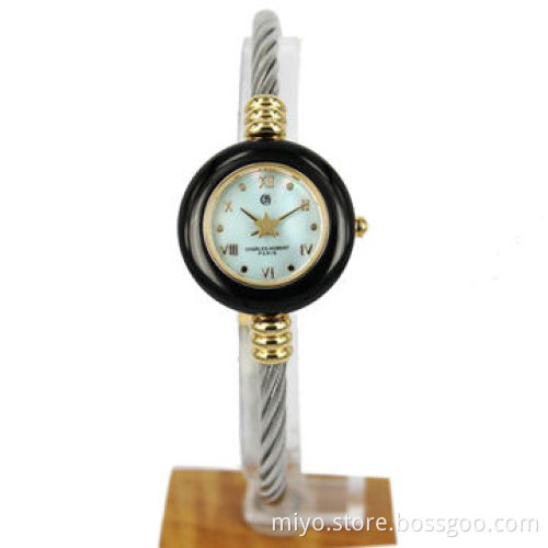Stainless Steel Bangle Jewelry Ladie's Watch with 3ATM Water-resistant, Various Colors Available